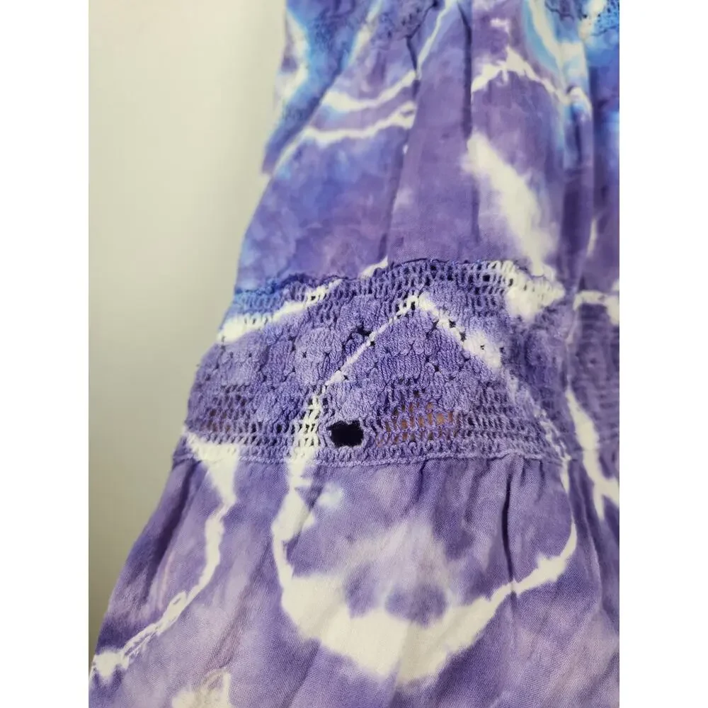 Justice y2k Tie Dye Prairie Maxi Skirt Boho Hippie Fairy Youth Girls Size 8